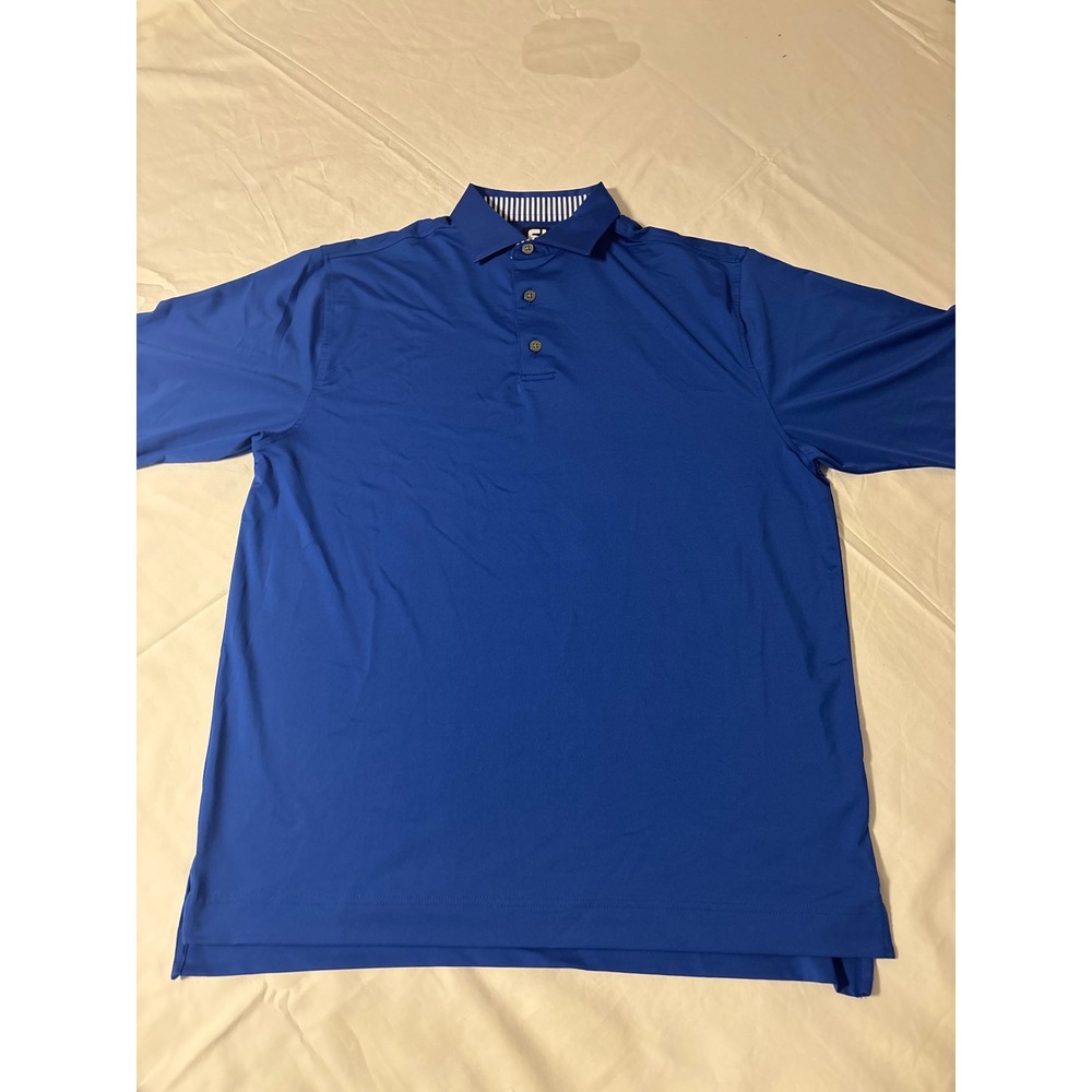 FootJoy Golf Polo Mens L Blue Exce Short Sleeve Performance Shirt